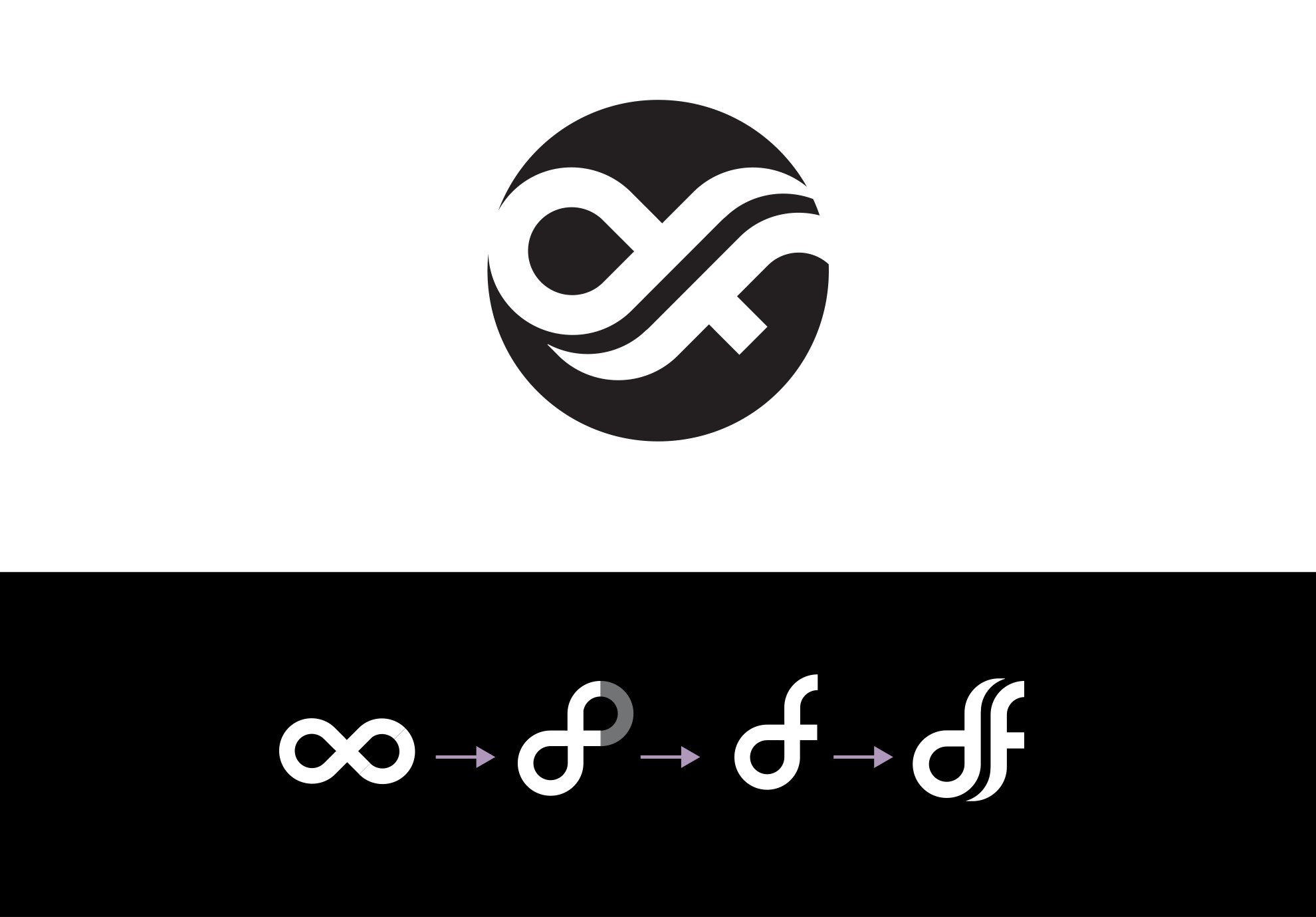 Dream Fit monogram, from early versions to the final marks